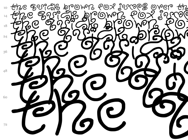 Kurly Kyoots font waterfall